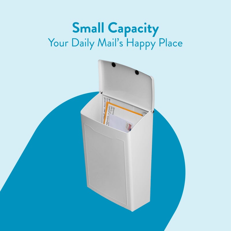 ARCHITECTURAL MAILBOXES 2681W White Marina Wall Mount Mailbox, Small - Image 3